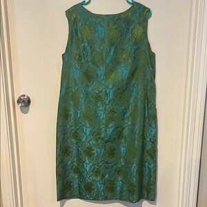 Iridescent Blue and Green Floral Dress